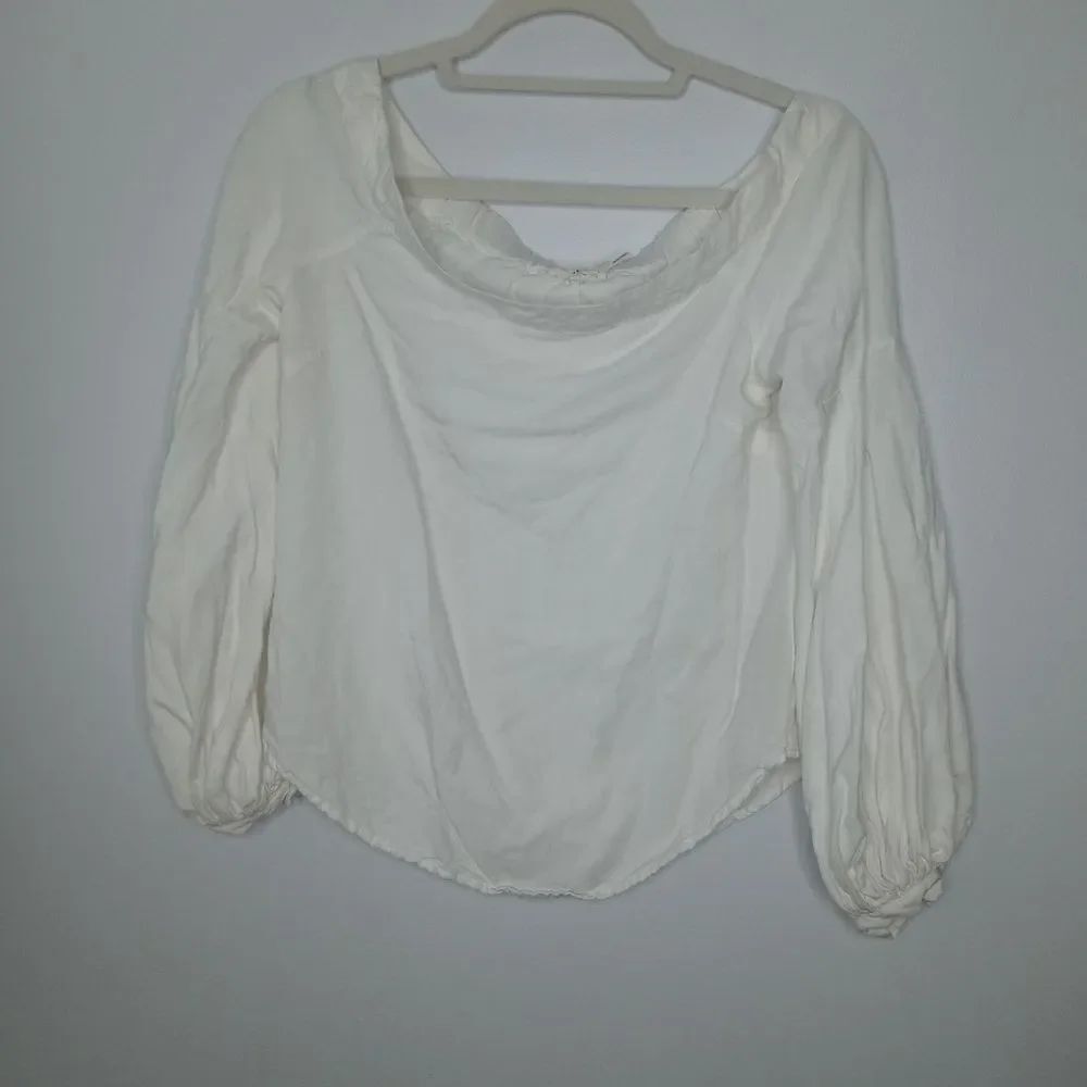 Anthropologie floreat white off shoulder top